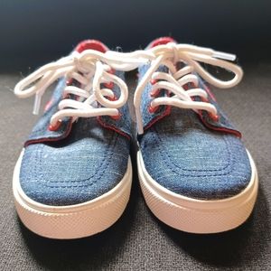 Nautica toddler shoes, Great condition, Denim and red, Size 8